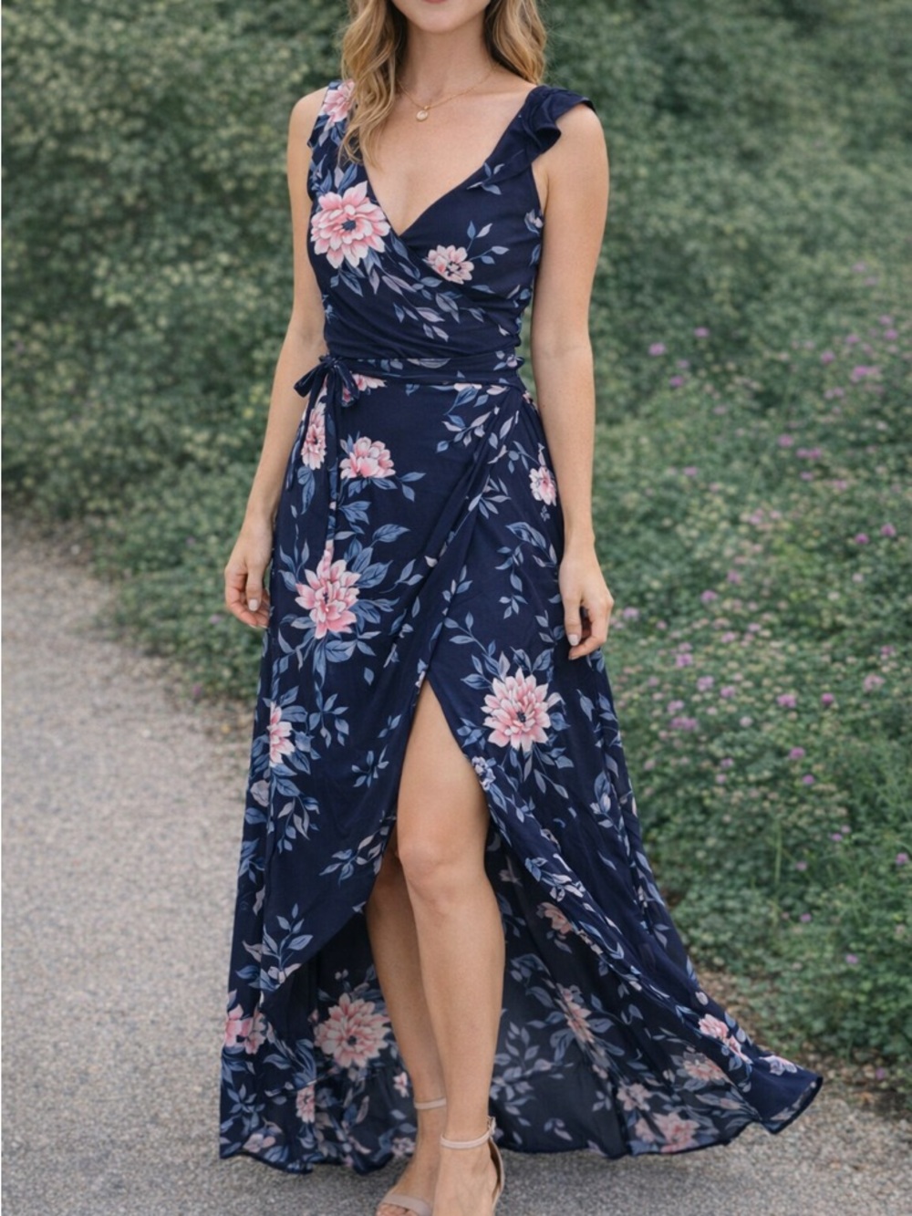 Lulus Soleblu Floral wrap dress